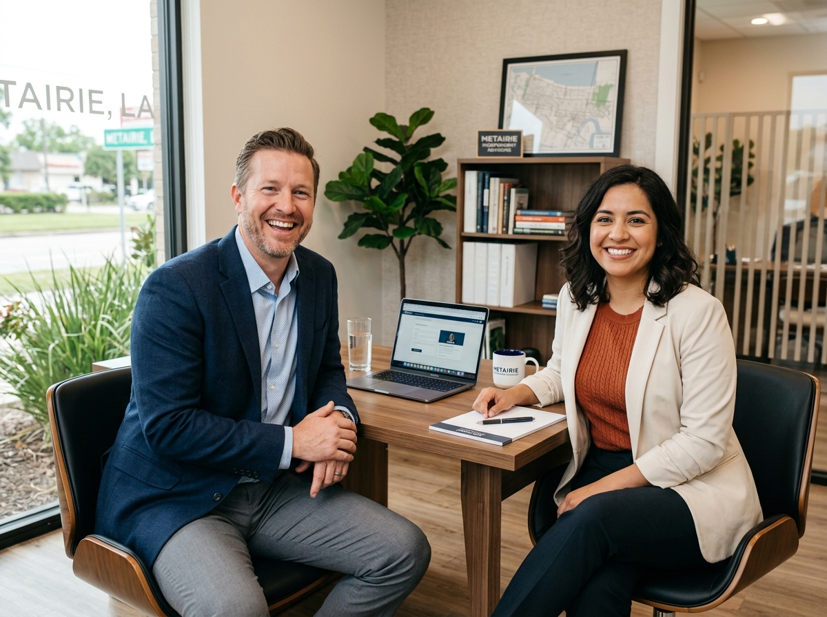 Eric, Cristina, and The Premiere Metro Group Team in Metairie office